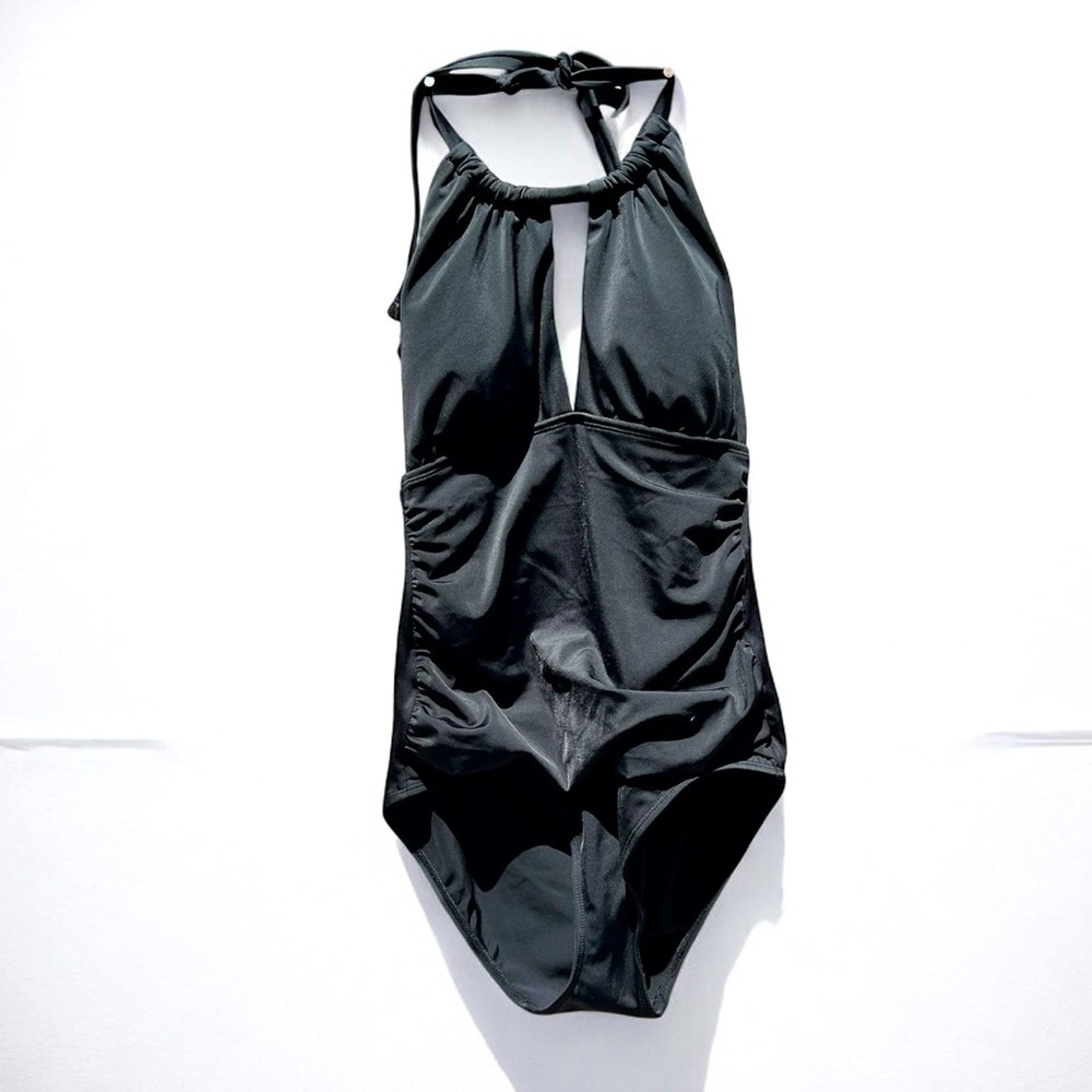 🌻NEW NWOT Lauren Ralph Lauren Black High Neck Keyhole One Piece Swimsuit Size 6 - Picture 5 of 11